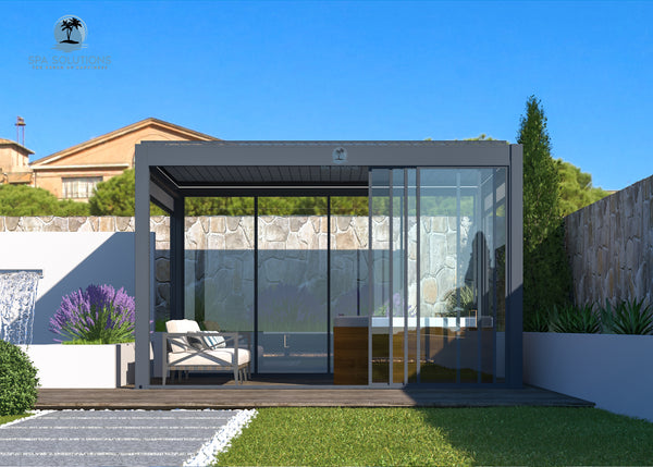 Pergola in alluminio: i vantaggi di una parete in vetro