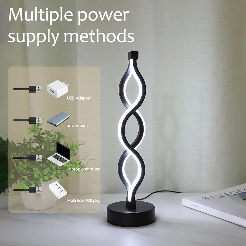 Luci di Spirale Moderna - Lampada da comodino
