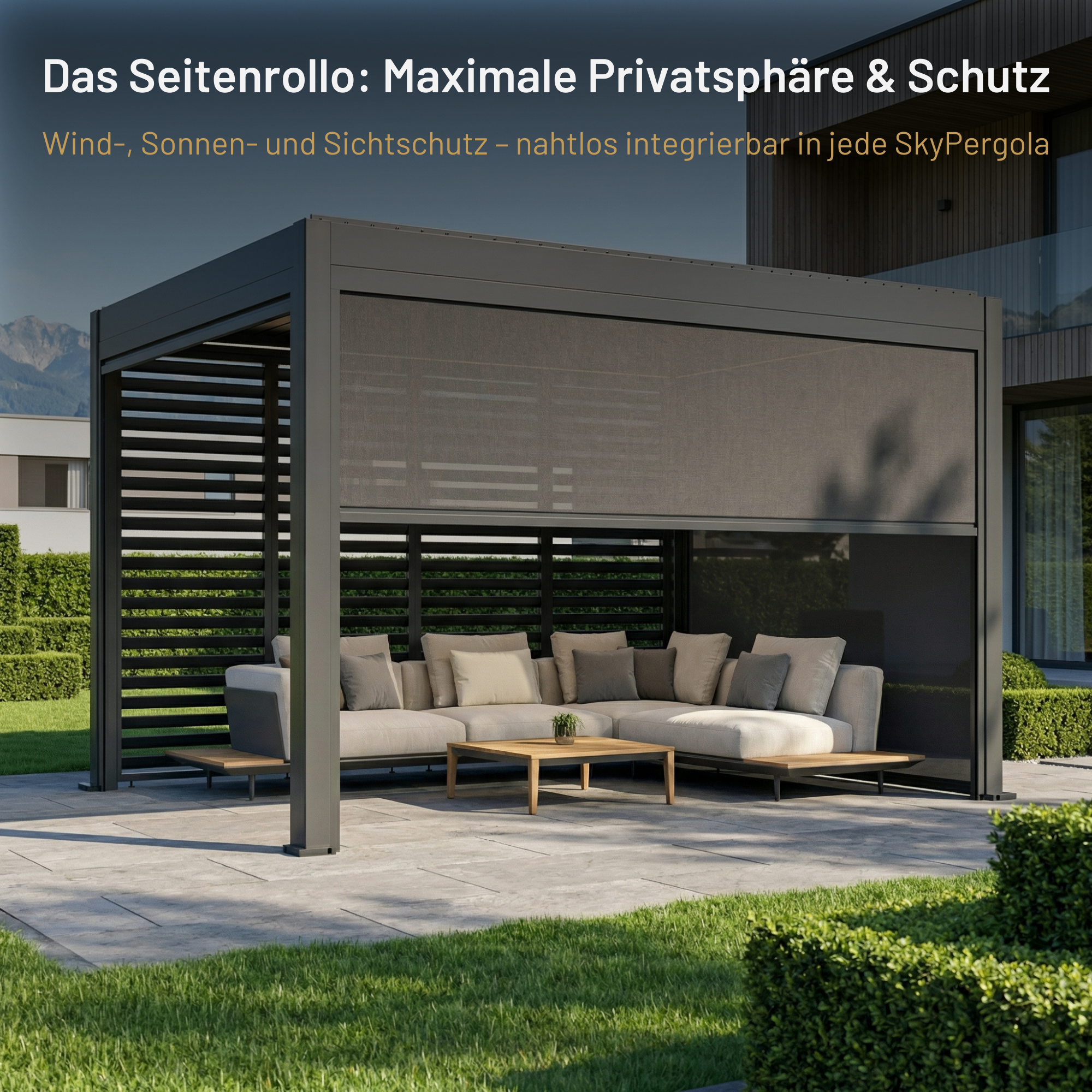 Pérgola in alluminio persiana laterale 4m