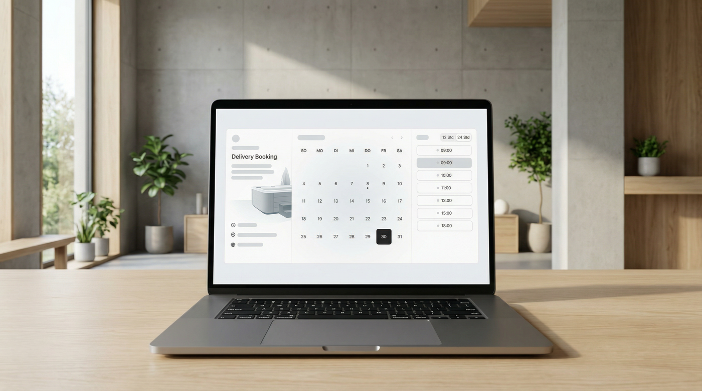 Schritt 1: Whirlpool oder SwimSpa bestellen & Liefertermin buchen
