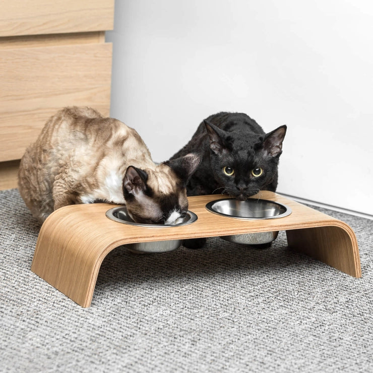 Supporto in legno rialzato per cani e gatti