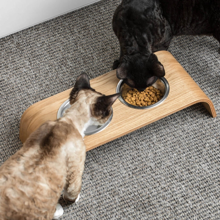 Supporto in legno rialzato per cani e gatti