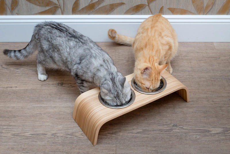 Supporto in legno rialzato per cani e gatti