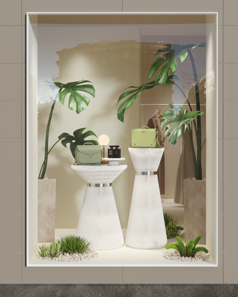 Decorazione della vetrina del negozio iPaper Galaxy side table