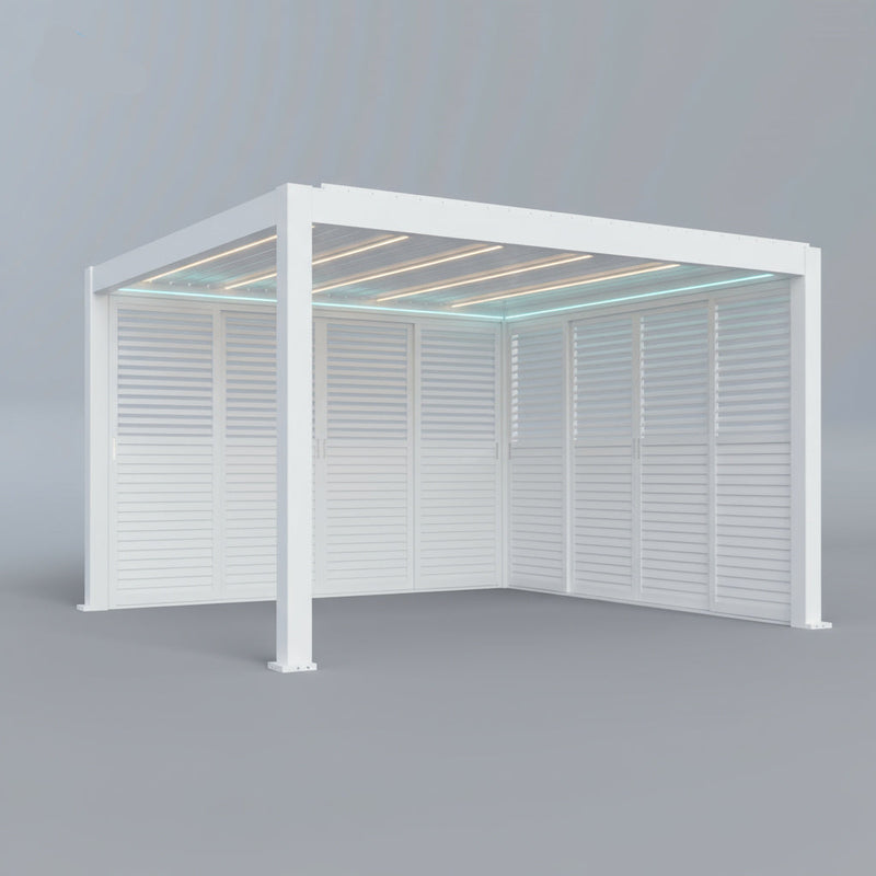 Modello da esposizione: Pergola in alluminio SkyMax Ultra LED 3m x 6m motorizzata bianca