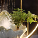 Fontana per interni AquaLuxe con anello LED ed effetto nebbia