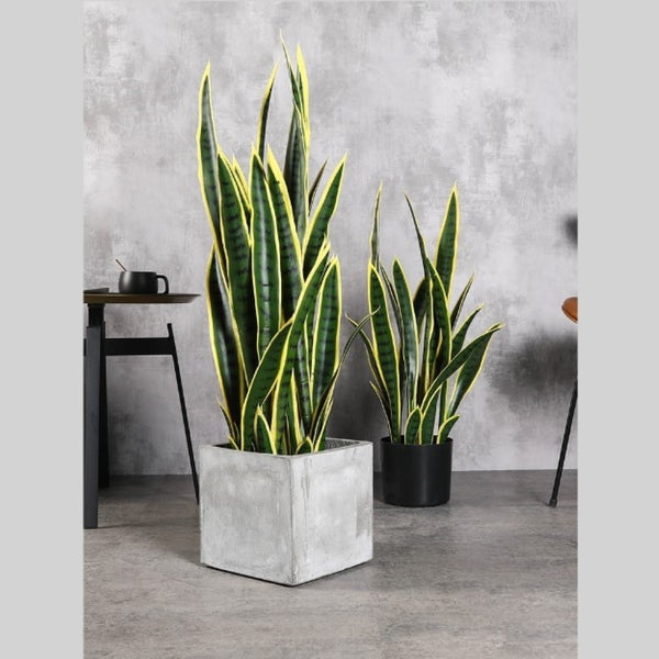 Pianta artificiale in canapa ricurva Sansevieria laurenti 100 cm